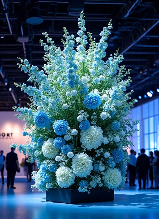 企業イベント用にデザインされた会場装花